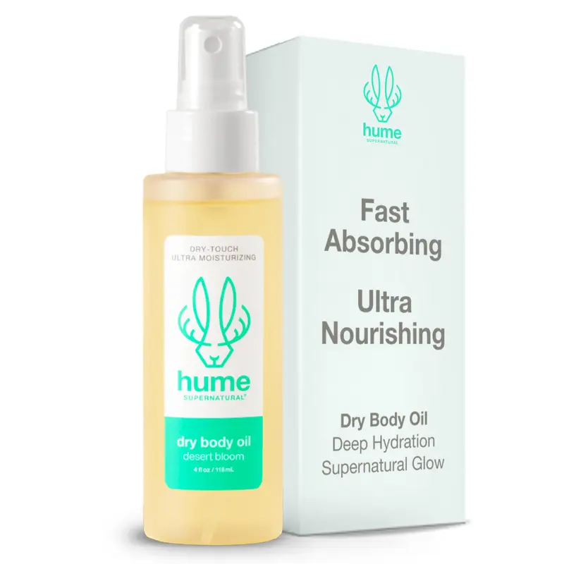 HUME SUPERNATURAL Spray d’Huile Corporelle Sèche – Brume hydratante non toxique pour peau sensible, nourrissante et rapide, à base d’huile de figue de Barbarie et noyau d’abricot