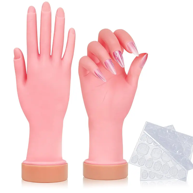HungGato Main Silicone Pratique pour Ongles – 1 Pièce + 48 Tabs Adhésifs | Manucure et Art des Ongles