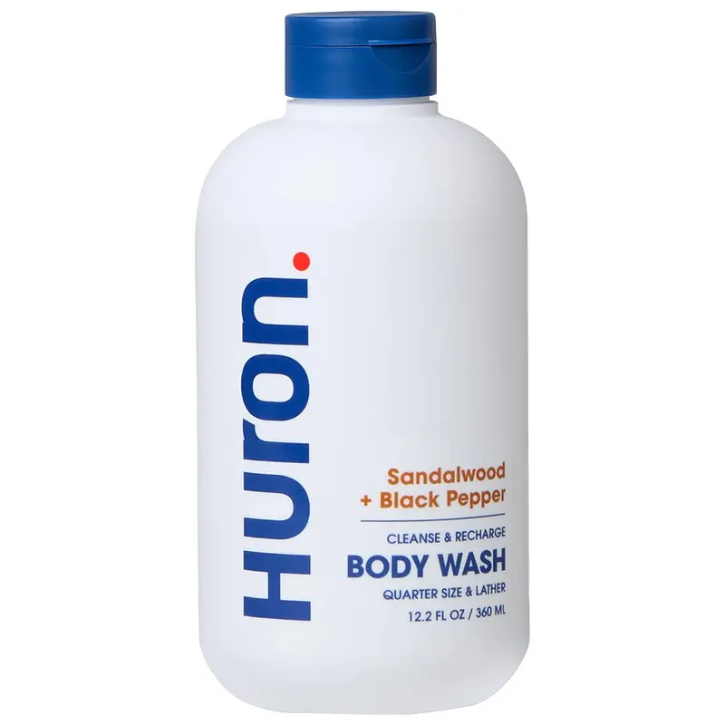Huron Gel Douche Hydratant pour Homme – Parfum Boisé Santal et Épices, Végane et Sans Cruauté, 360 ml