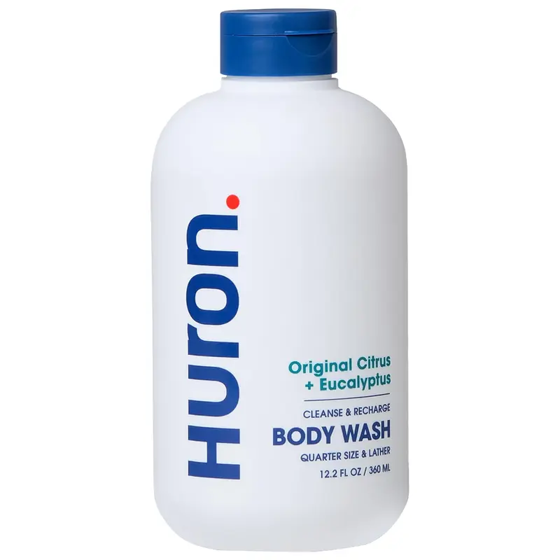 Huron Gel Douche Hydratant pour Homme – Senteur Citron, Eucalyptus, Menthe et Vert Aromatique, Végan & Sans Cruauté – 360 ml