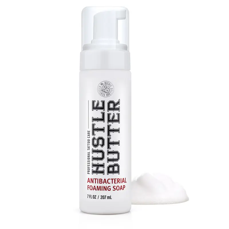 Hustle Bubbles Savon tatouage mousse – Nettoyant antibactérien pour tatouages et piercings – 7oz