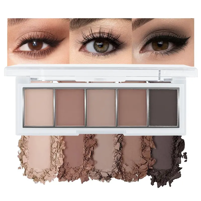 Hxssll Palette Ombres à Paupières Neutre Froid – 5 Teintes Matte Taupe Brun Charbon