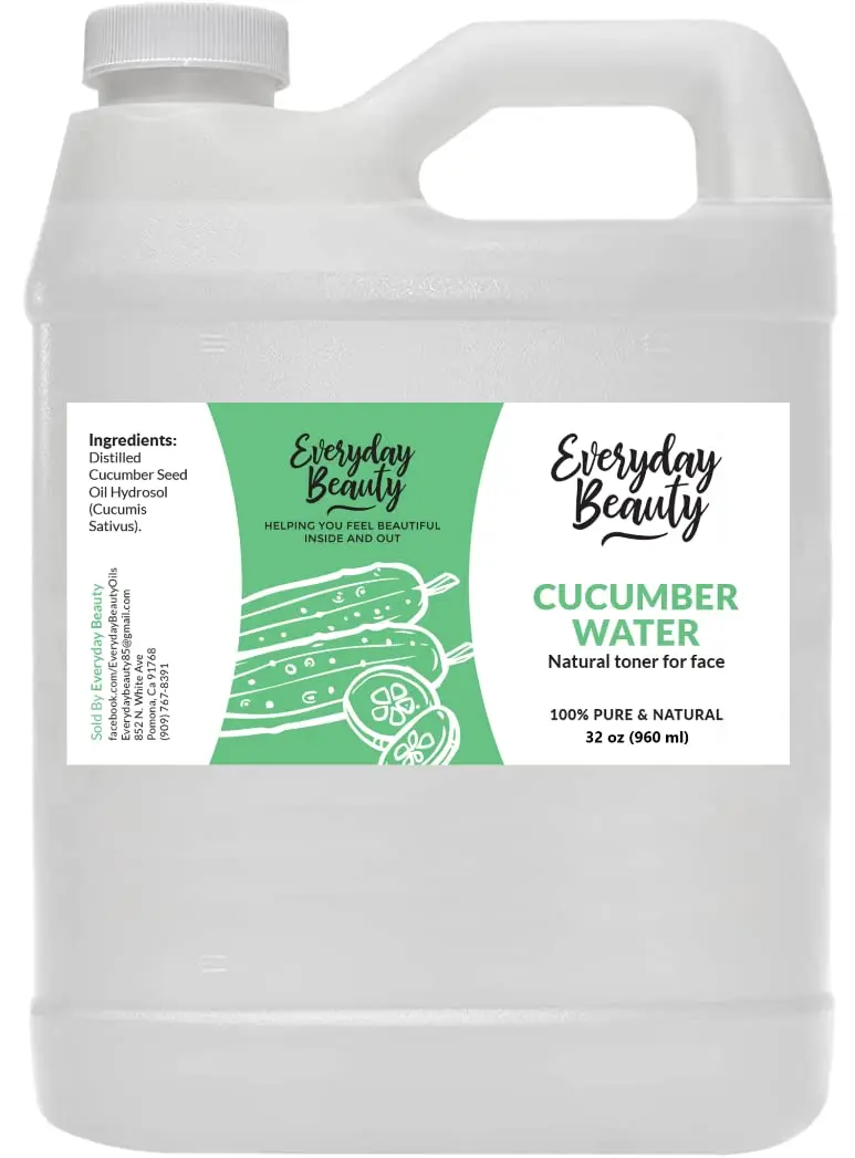 Hydrosol de concombre Everyday Beauty - Bulk 32 oz | Brume hydratante naturelle pour visage et cheveux
