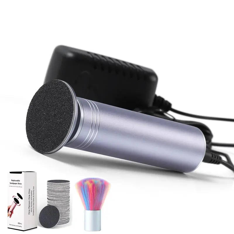 I·B·N G Éliminateur Électrique de Callosités pour Pieds – 0-1200 Tours/min, FCR-02 Gris, 60 Disques