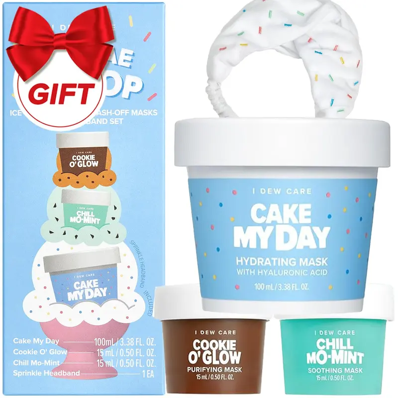 I DEW CARE Coffret Masques Visage à Rinçage Sundae Scoop | Kit Soin Ados Hydratant & Apaisant