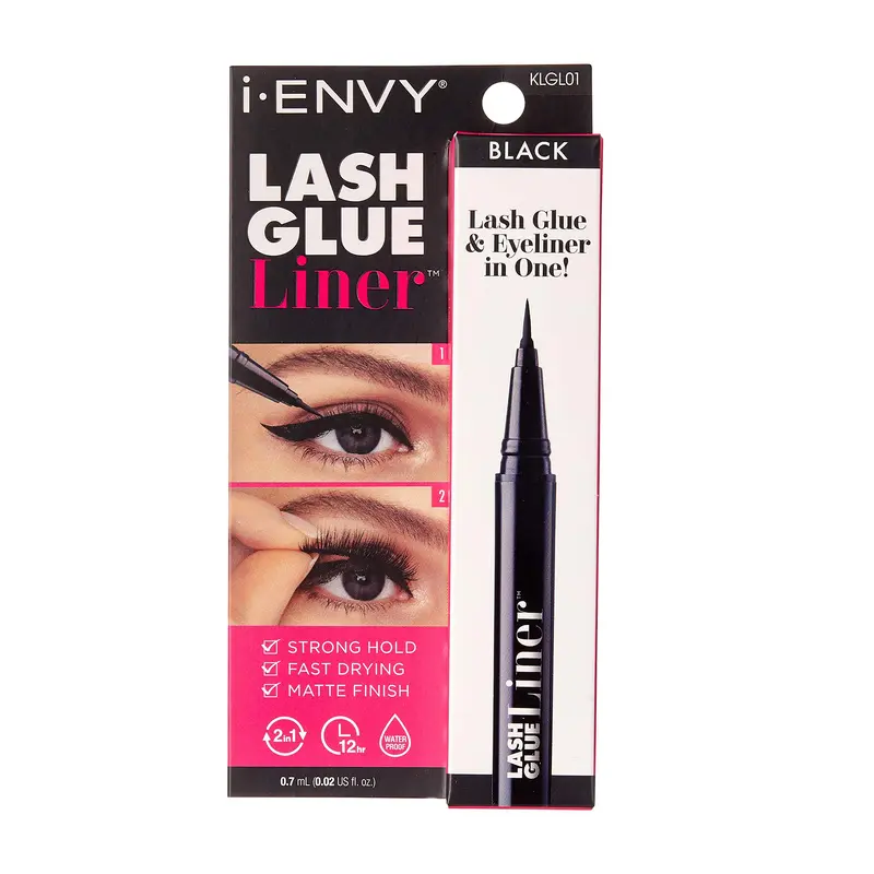 i•ENVY 2 en 1 Stylo Colle-Cils et Eyeliner – Application Rapide, Finition Matte