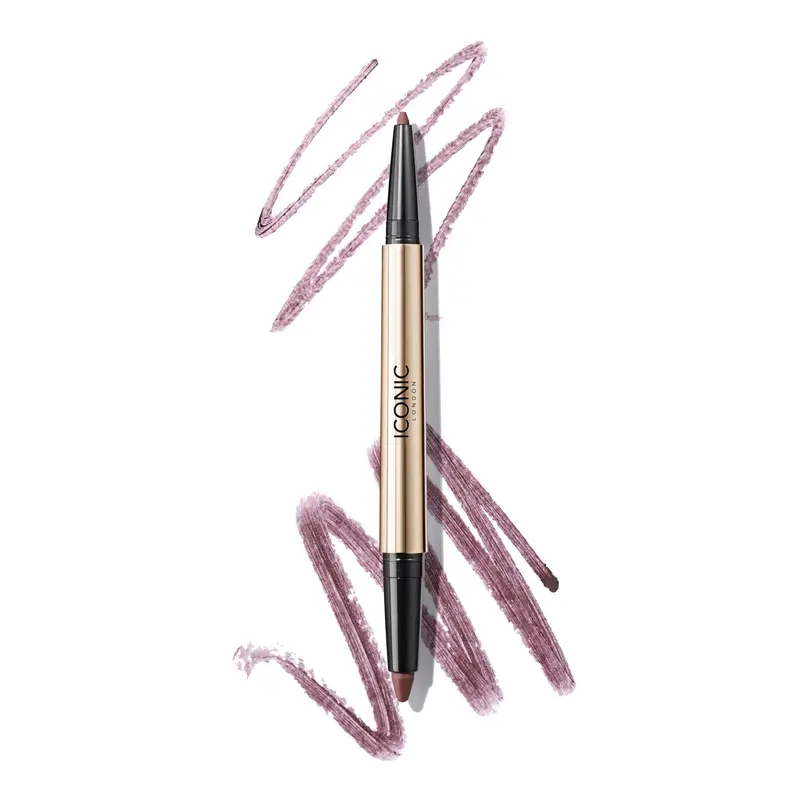 ICONIC LONDON Smokey Eye Duo Eyeliner – Crayon 2 en 1, Crème facile à estomper, Waterproof, Cruelty Free, Vegan (Spiced Plum) 0,027 oz