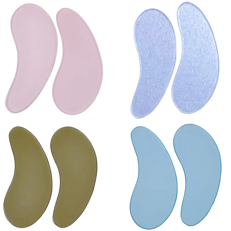 ICONSIAM Patchs Gel Sous-Oeil Lune – Patchs Silicone Reutilisables pour Lift des Cils et Extensions, 4 Couleurs