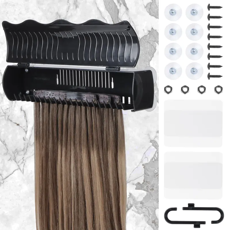 IDN BEAUTY Support pour extensions capillaires – 4 modes d’installation, noir