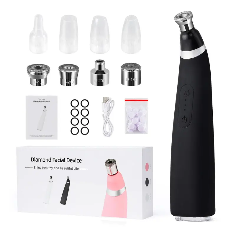 IeBilif Diamond Microdermabrasion – Appareil Diamant Portable, 3 Modes et 8 Embouts