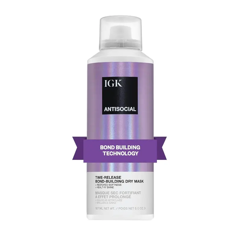 IGK Antisocial – Masque capillaire sec anti-liaison, sans rinçage, soin nocturne pour cheveux abîmés – 5 oz