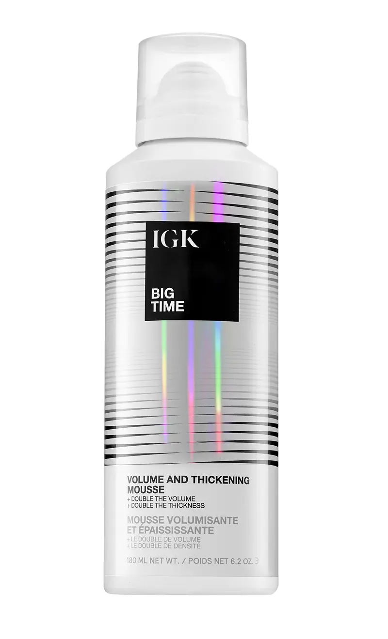 IGK Big Time Mousse Volume et Épaississement – Volume Mobile, Plénitude et Contrôle du Frisottis | Végan et Sans Cruauté | 183 ml