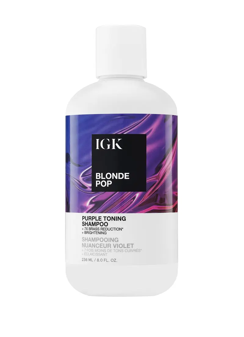 IGK Blonde Pop Shampoo Tonifiant Violet – Neutralise le Brass et Sublime les Blonds | Végan & Cruelty-Free | 237 ml
