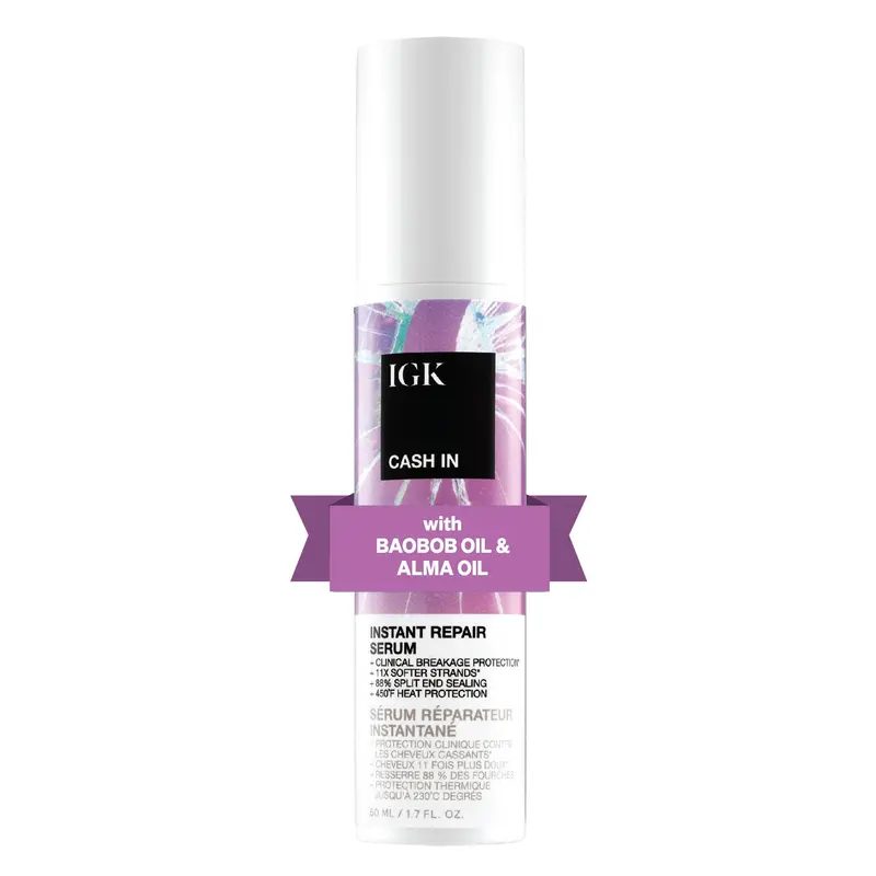 IGK CASH IN Sérum Réparation Instantanée | Protection des Cheveux et Pointes | Vegan & Cruelty-Free | 50 ml