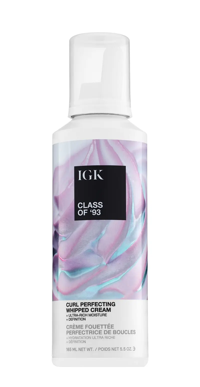 IGK Class of ’93 Crème Coiffante Boucles – Hydratation + Définition | Vegan + Cruelty‑Free | 5,5 Oz