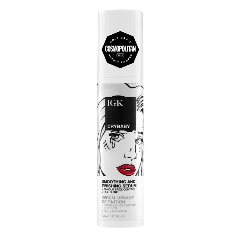IGK Crybaby Sérum Lissant et Finissant | Brillance Élevée + Contrôle du Frizz | Léger | Végane & Non Testé sur Animaux | 1,5 oz (44 ml)