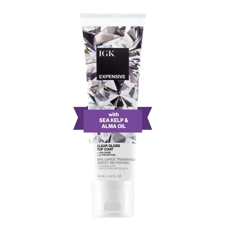 IGK Expensive – Gloss Transparent pour Cheveux | Brillance, Finition Satinée, Protection UV – 4,2 oz