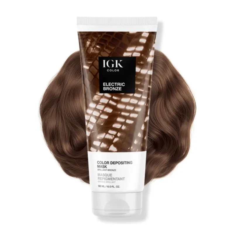 IGK Hair Gloss Toner et Masque Déposant – Bronze Brillant Semi-Permanent | Vegan & Cruelty-Free | Bronze Électrique