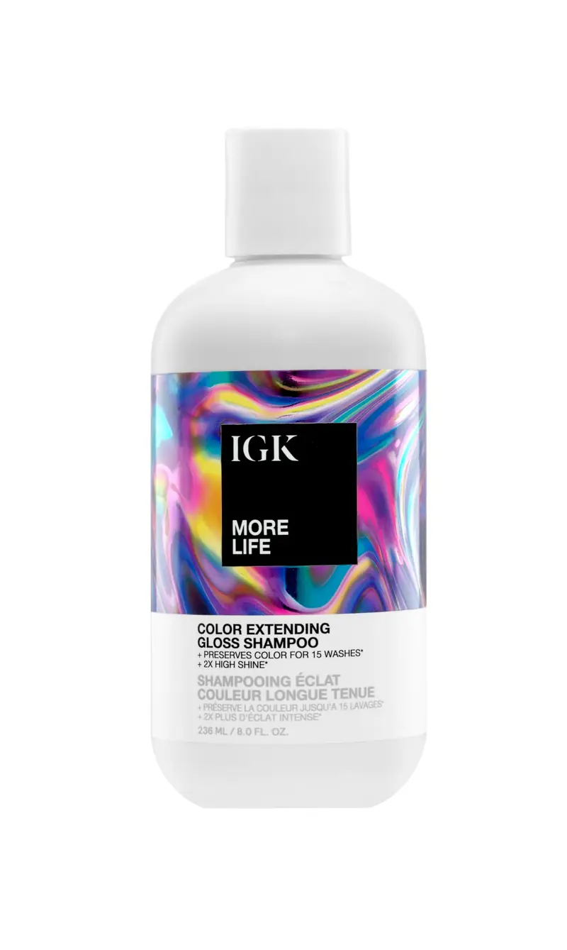IGK More Life — Shampoing à effet brillant prolongeant la couleur, 8 onces