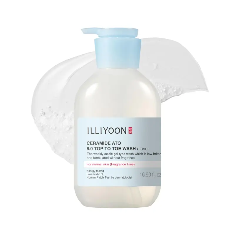 Illiyoon Ceramide Ato 6.0 – Gel lavant 3-en-1 pour bébé et famille, 500 ml