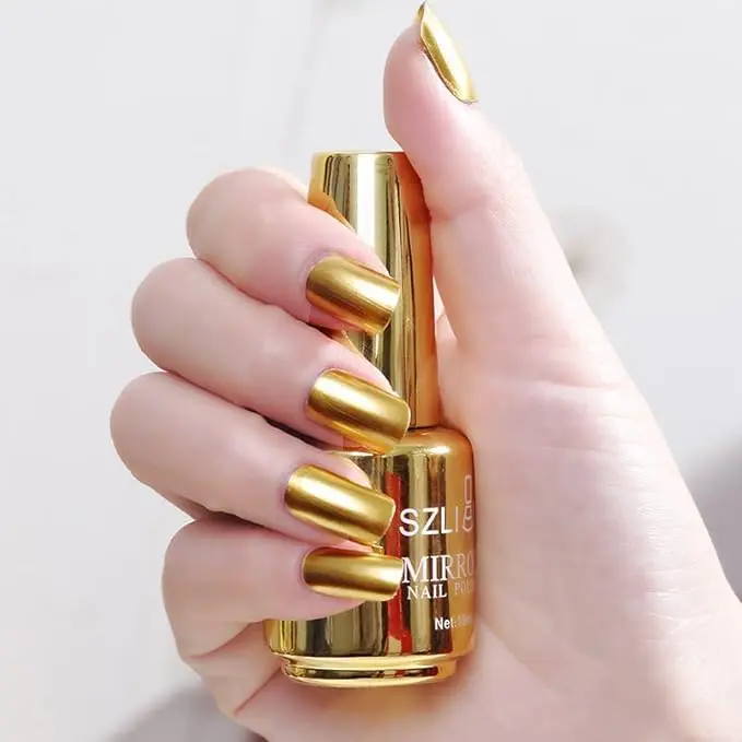 IMGDD Vernis Or Métallique – Effet Miroir, Finition Brillante, Tenue Prolongée (18 ml, 1#)