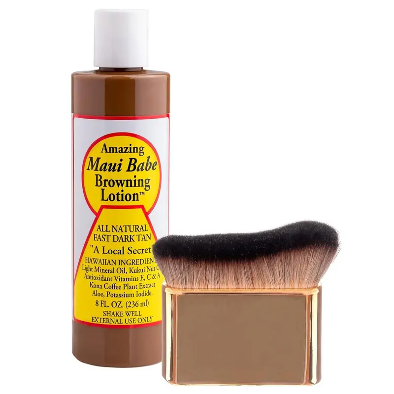 Incroyable Maui Babe Browning Lotion 8oz – Lotion de bronzage Maui Babe et brosse corporel