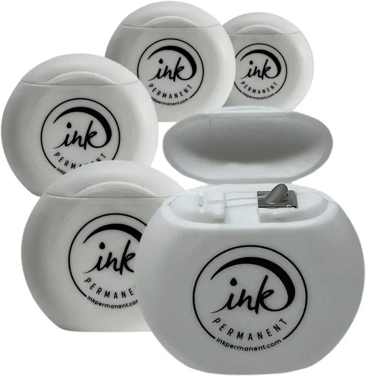Ink Permanent – Lot de 5 Fils de Traçage Pré-Encrés pour Sourcils (100 m) – Microblading, PMU et Henna – Blanc