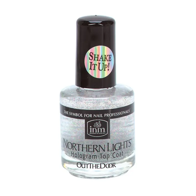 INM Northern Lights Silver – Couche supérieure holographique argentée, séchage rapide