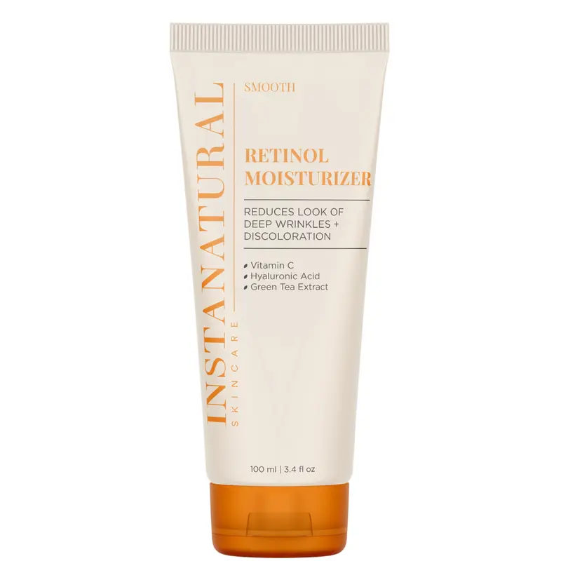 InstaNatural Crème Nuit Rétinol – Éclat, Lissage et Hydratation (100 ml) avec Vitamine C et Acide Hyaluronique