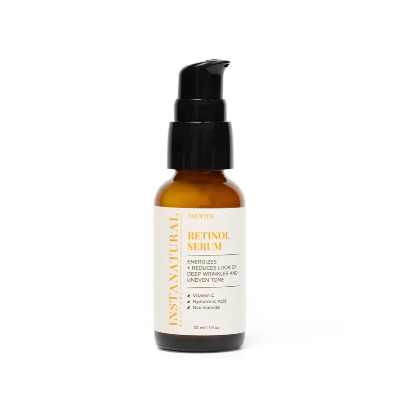 InstaNatural Sérum Rétinol pour le Visage – Niacinamide, Vitamine C et Acide Hyaluronique | Anti-âge et Éclat