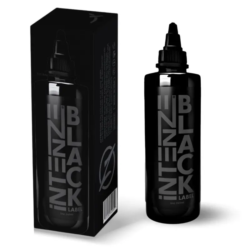 Intenze Black Label Encre de tatouage 8 oz – Qualité professionnelle, certifiée ISO, fabriquée aux États‑Unis