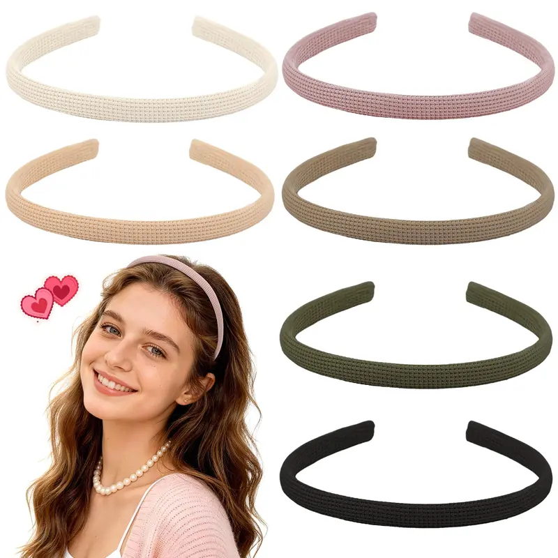 Interesse – 6 Bandeaux Fin pour Femmes et Filles – Sans Pression, Antidérapants, Tissu Doux