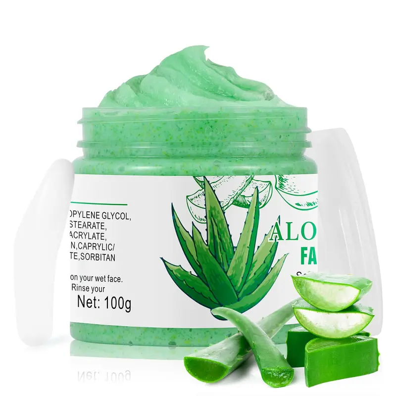 IREV Aloe Vera Scrub Visage – Gommage nettoyant exfoliant pour pores et acné