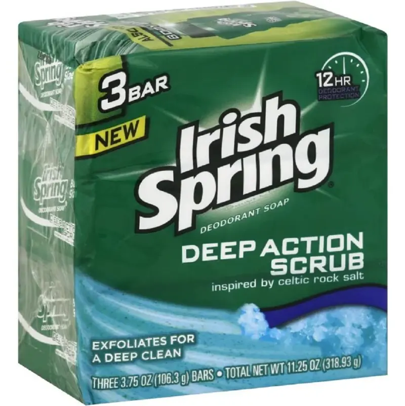 Irish Spring Savon en barre exfoliant profond et hydratant – Lot de 3