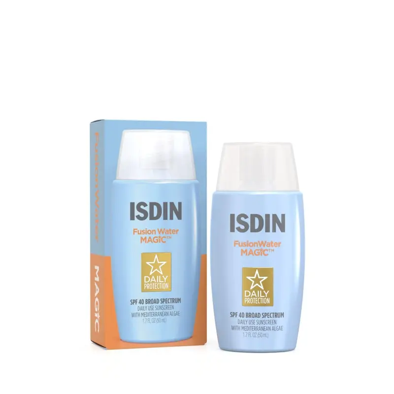 ISDIN Fusion Water MAGIC SPF40 — Soin solaire ultraléger 50 ml avec acide hyaluronique et vitamine E