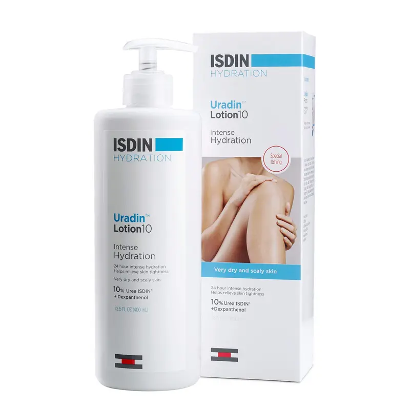 ISDIN Uradin 10 – Lait Corporel Hydratation 24h, Absorption rapide, Sans gras, Peau sèche à très sèche, 400 ml