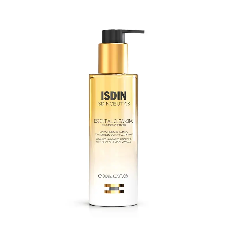 Isdinceutics Essential Cleansing Oil – Démaquillant Visage Huile-Lait Hydratant, 200 ml