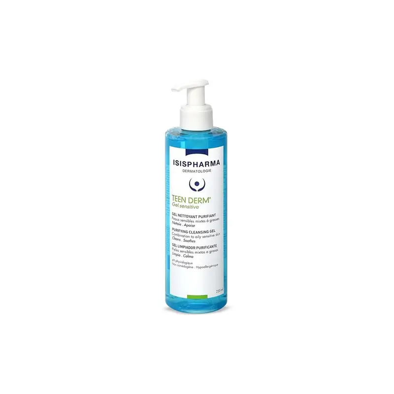IsisPharma Teen Derm Gel Sensible 250 ml – Gel hydratant doux pour peaux sensibles