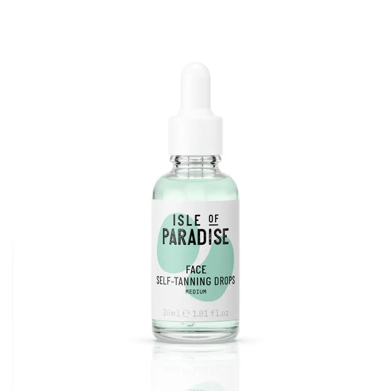 Isle of Paradise – Gouttes auto-bronzantes Visage et Corps Medium (30 ml) | Teint naturel, durable, sans cruauté, sans parfum, approuvé dermatologiquement