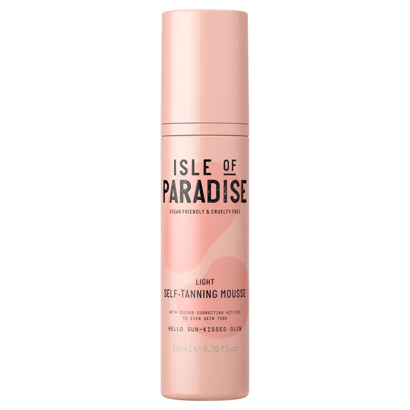 Isle of Paradise Mousse Auto-Bronzante Tintée – Teinte légère et sans traces, vegan & cruelty-free | 200 ml