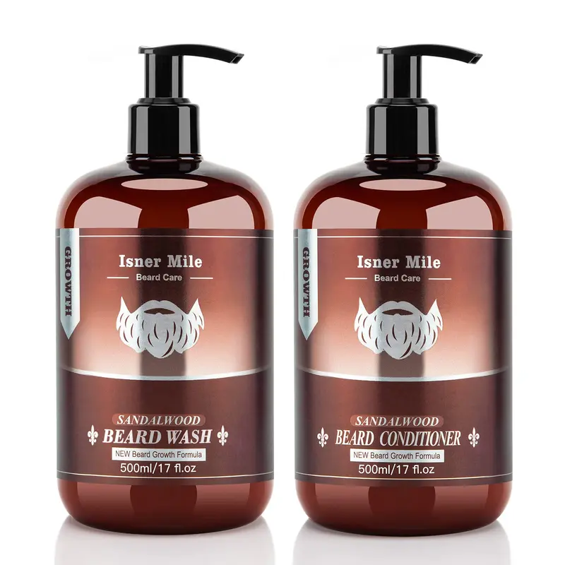ISNER MILE Coffret Barbe – Shampooing et Après-Shampooing 17 oz au Santal