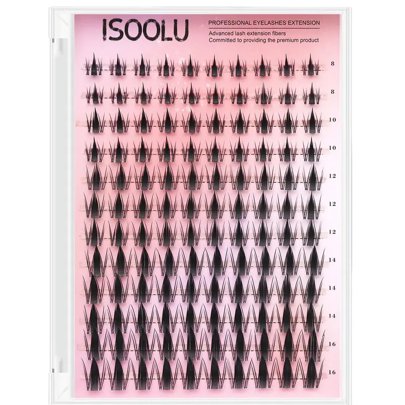 ISOOLU Fairy Lash Clusters – Extension Manga C Curl Wispy, Kit WideSpan avec Bond et Sceau