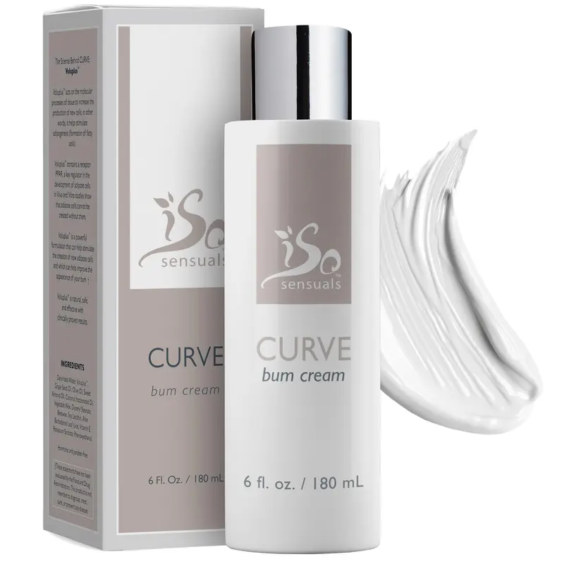 IsoSensuals Curve – Crème d’augmentation des fesses, naturelle, pour femmes et hommes, 2 mois