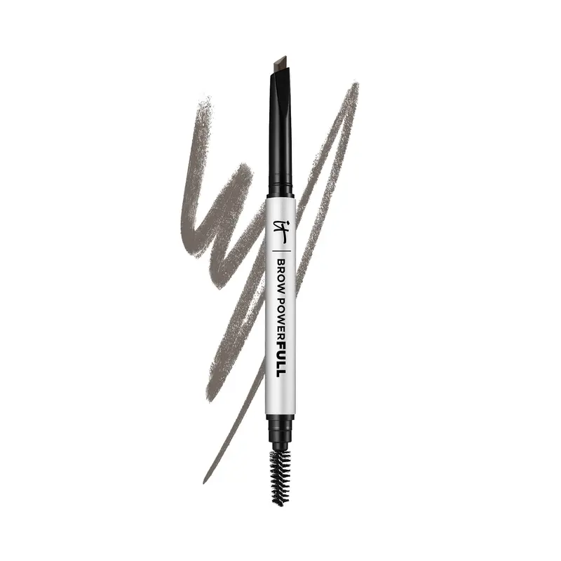 IT Cosmetics Brow PowerFULL Universel Taupe – Crayon Sourcils à Pointe Triangulaire, Définition, Volume et Brosse Intégrée