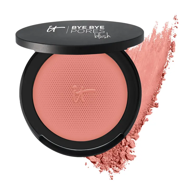 IT Cosmetics Bye Bye Pores Blush – Teinte naturelle, couleur légère et pores atténués (sans talc)