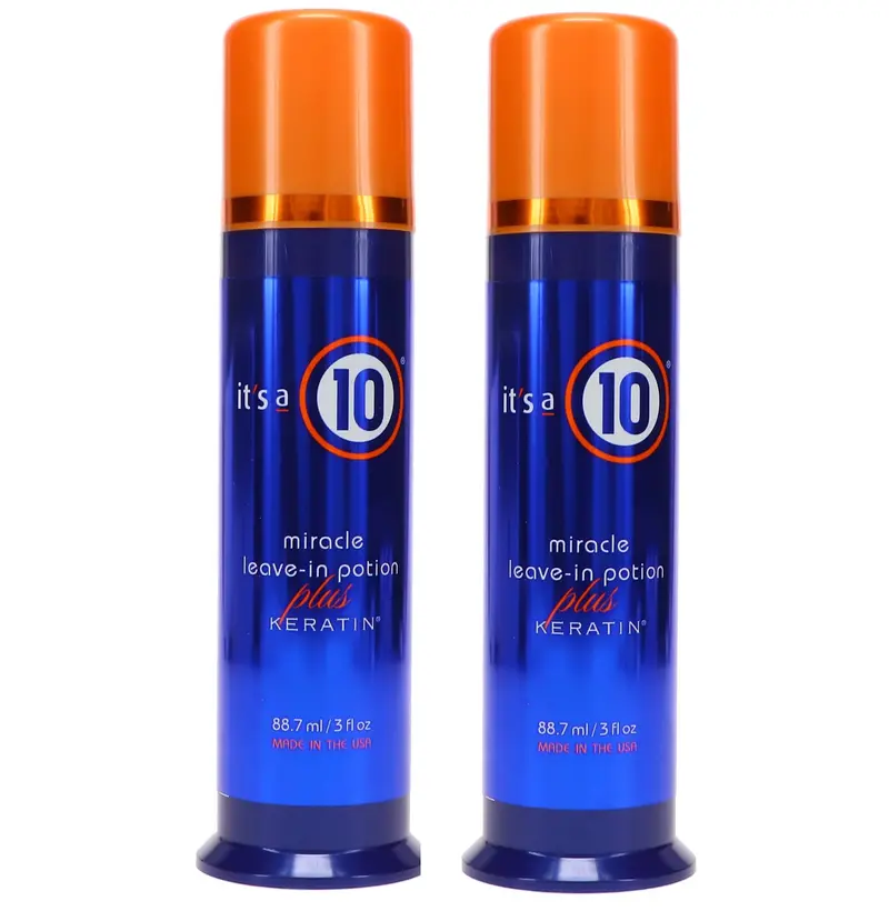 It's a 10 Haircare - Sérum sans rinçage miraculeux à la kératine, pack de 2, 100 ml chacun