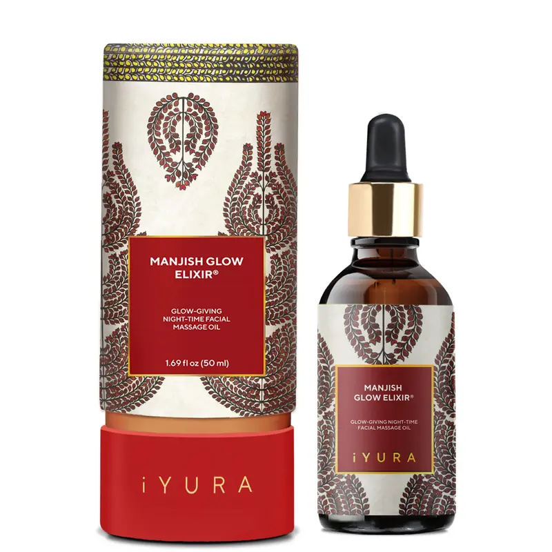 iYURA Manjish Glow Elixir – Soin Nuit Léger 100% Naturel pour un Teint Lumineux et Uniforme