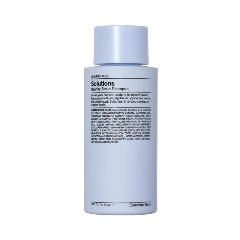 J Beverly Hills Blue Solutions Shampoing Cuir Chevelu Sain – Contrôle des Résidus Tea Tree, 355 ml