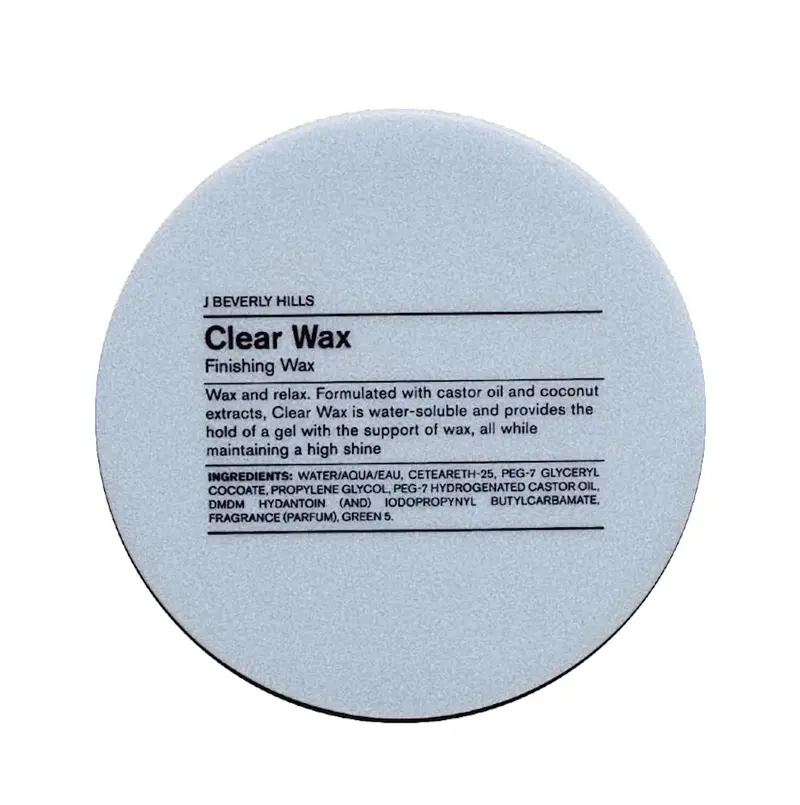 J Beverly Hills Cire de Finition Clear avec Huile de Ricin – Tenue Flexible et Brillance, 2,5 oz