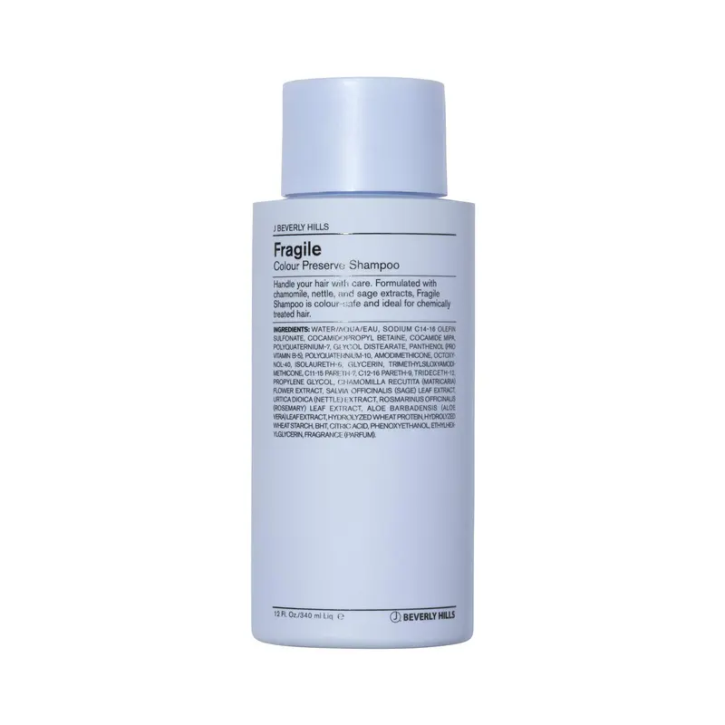 J Beverly Hills Shampooing Bleu Fragile – Préserve la couleur avec huile de sauge, 355 ml
